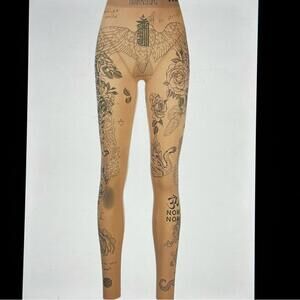 TTSWTRS  sleek nude tattoo print leggings‎ Size L